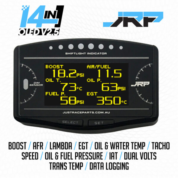 JRP 14in1 automotive digital oled multi gauge display v2 OBD2 800x800 1