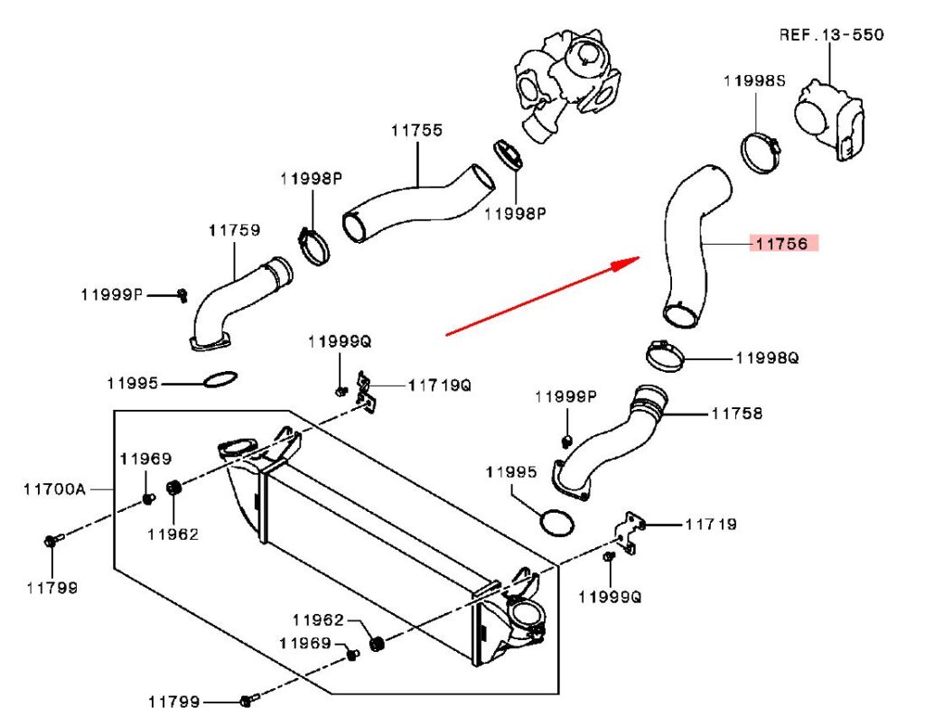 MQ MR Triton/Pajero Sport 2.4L Intercooler hose Replacement / Inlet side Chip Tuning Australia